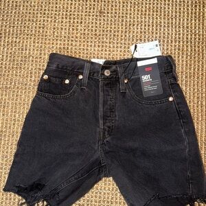 Brand NWT size 24 Levi's Lunar Black Denim Shorts